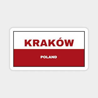 Kraków City in Polish Flag Magnet