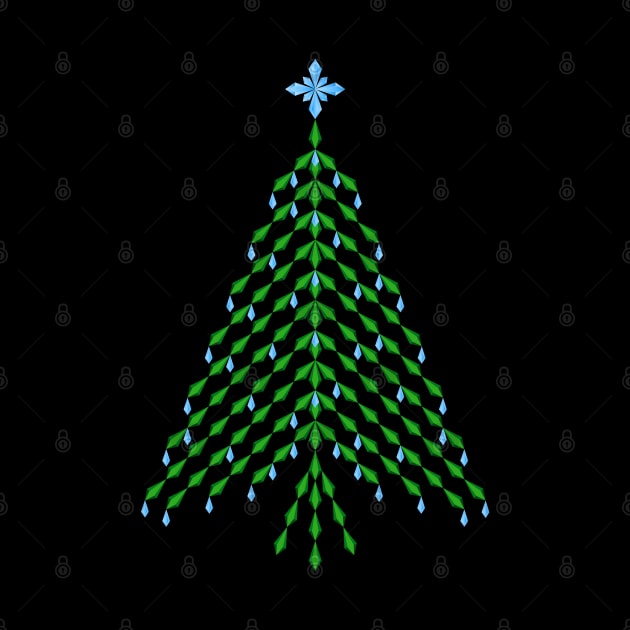 Elegant  blue and green crystal Christmas Tree design by kindsouldesign