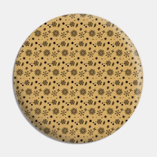 Golden Black Christmas Pattern Pin