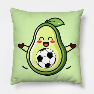 Avocado Soccer, Fun, Kawaii, Futbol, Humor Pillow