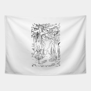 Alice in Wonderland Cheshire Cat Black & White Tapestry