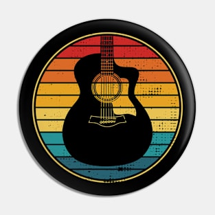 Retro Vintage Circle Sunset Auditorium Acoustic Guitar Pin