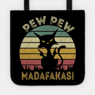 CAT PEW PEW MADAFAKAS VINTAGE Tote