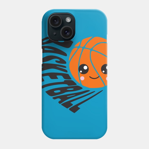 I Love Basketball Heart Emoji Phone Case by 4Craig