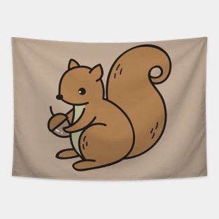 Cute Squirrel Doodle Drawing Tapestry