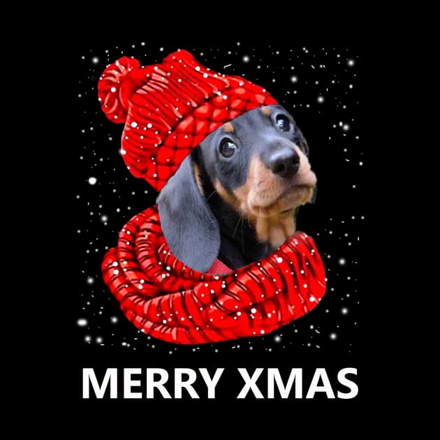 Dachshund Merry Xmas by EduardjoxgJoxgkozlov