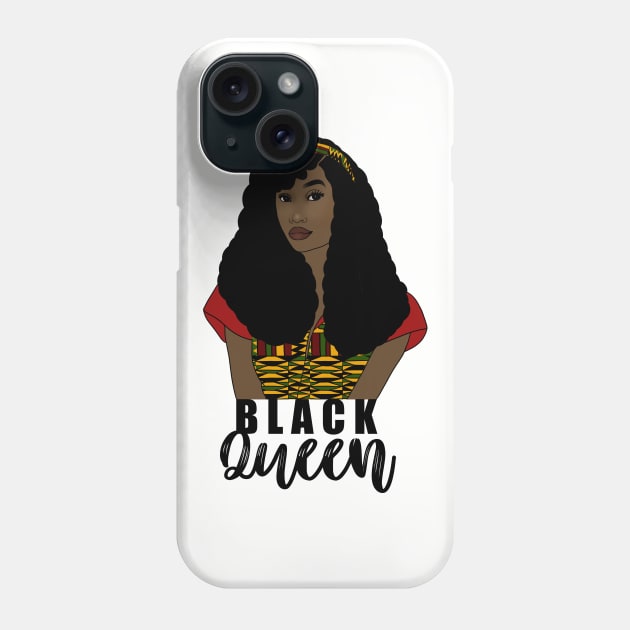 Black Queen Black Girl Magic Melanin Pride Black History Gift Phone Case by JackLord Designs 