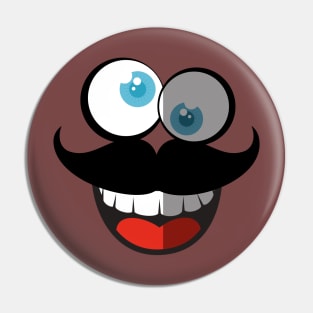 funny comic cartoon face Pin