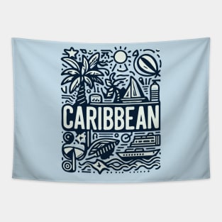 Vintage Caribbean Typography Design Tapestry