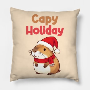 Capy Holiday Christmas Capybara Pillow