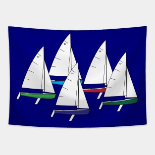 Flying Scot Sailboats Racing Tapestry