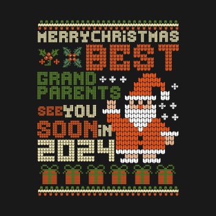 Best Grandparents, Merry Christmas! See you soon in 2024! T-Shirt