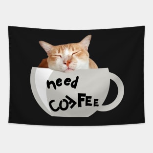 Need Coffee (Grey Cup) Tapestry