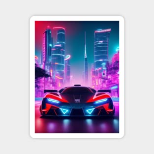 Asian Neon Velocity: Futuristic Thrill Ride Magnet