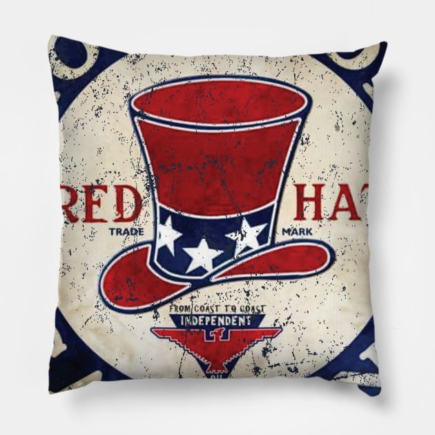 Red Hat Gasoline Pillow by MindsparkCreative