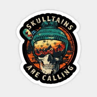 Skulltains Are Calling Snowboarding Vintage Magnet