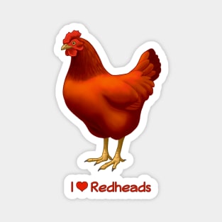 I Love Redheads Chicken Magnet