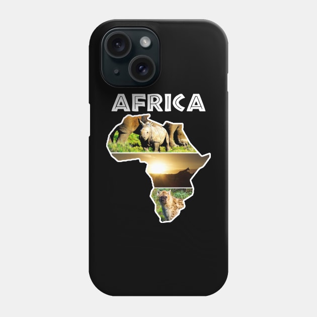 African Continent Wildlife Collage Phone Case by PathblazerStudios