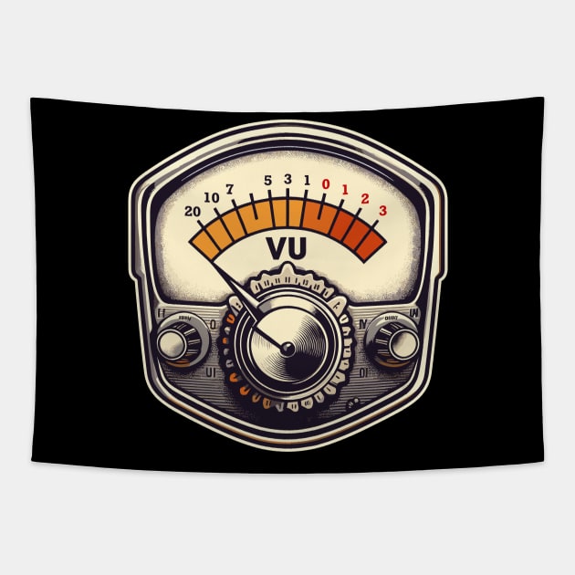 Vu Meter Vintage Retro Illustration Tapestry by FanArts