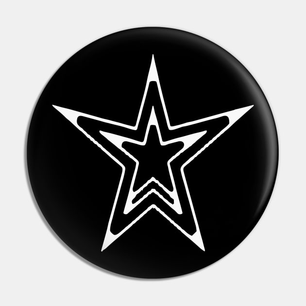 White and Black Star Pin by Shop-now-4-U 