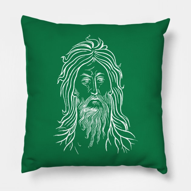 The Face of the Voice | John the Baptist Pillow by EkromDesigns