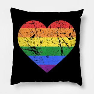 Gay & Lesbian LGBT Pride Love Flag Heart Pillow