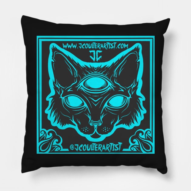 Cat Head Logo Pillow by JCoulterArtist