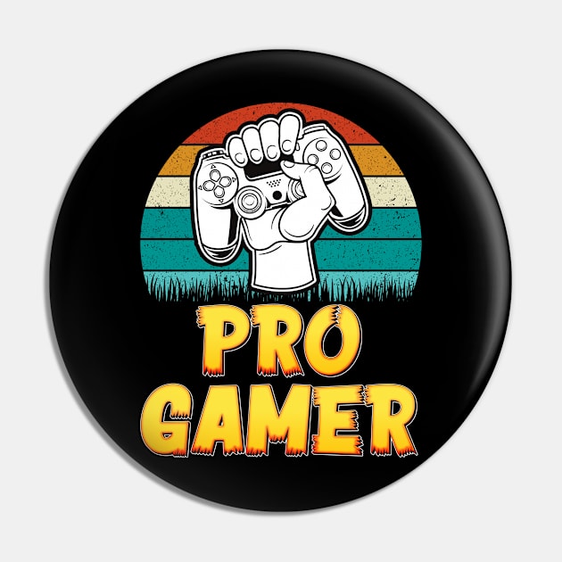 Vintage Pro Gamer Retro Gaming T-shirt - Video Gamer Gift Pin by RRADesign