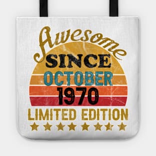 Awesome Since October 1970 51st Birthday Tote