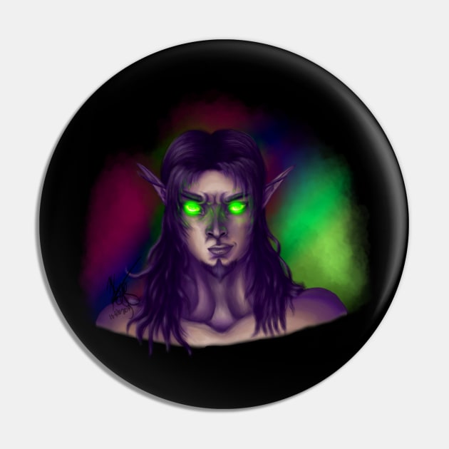 Blood Elf Male Portrait OC Pin by VarvargArtwork