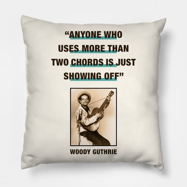 Woody Guthrie Pillow by PLAYDIGITAL2020