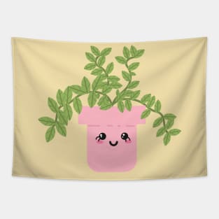 Kawaii plant vase Tapestry