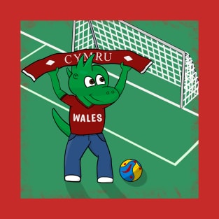 Dino Wales Football Fan T-Shirt