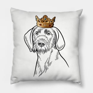 Wirehaired Pointing Griffon Dog King Queen Wearing Crown Pillow