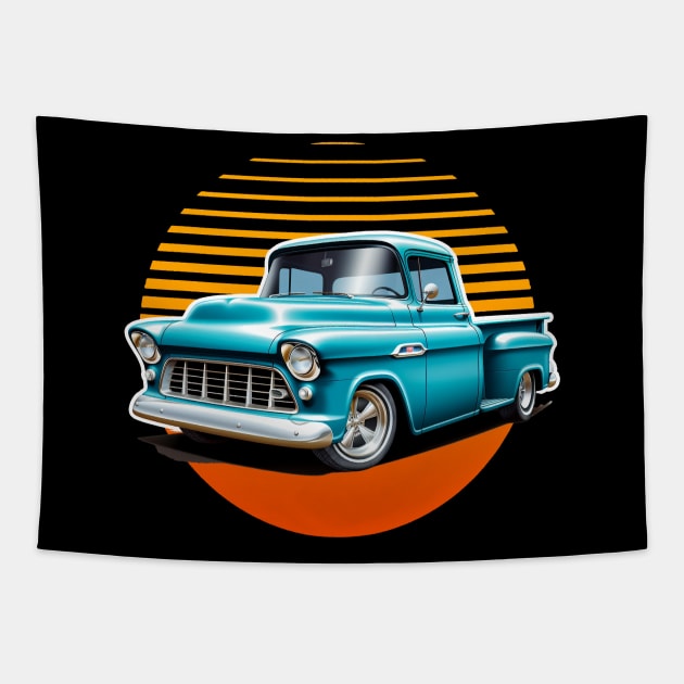 1956 Chevy 3100 Truck American Vintage Truck Tapestry by GAMAS Threads