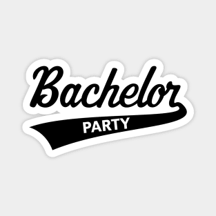 Bachelor Party (Stag Party / Team Groom / Lettering / Black) Magnet