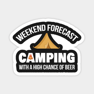 Funny Weekend Camping Beer Drinking Shirt Magnet