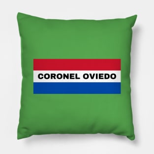 Coronel Oviedo City in Paraguay Flag Colors Pillow