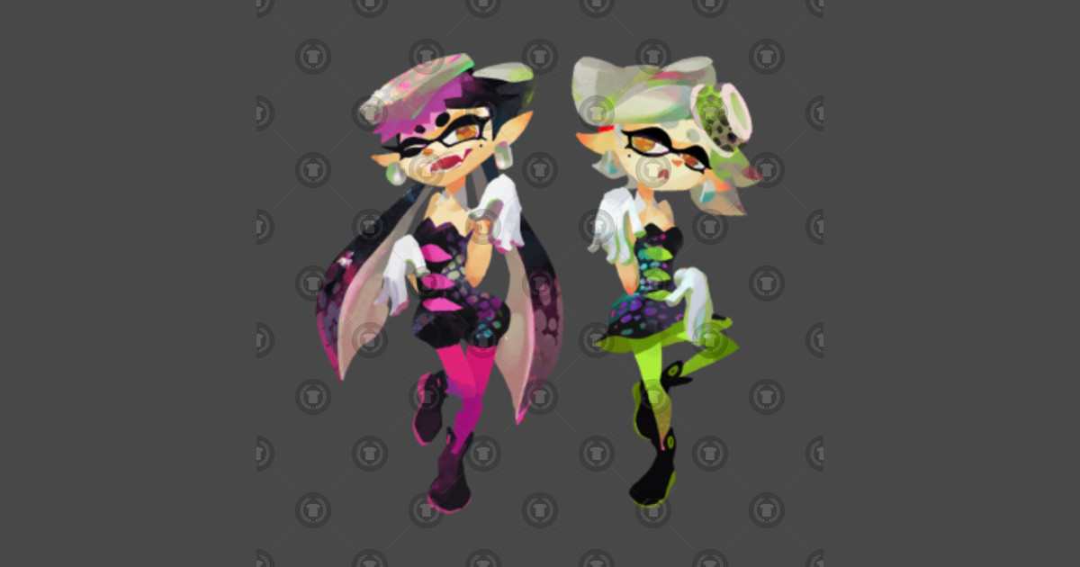 Squid Sisters Splatoon Sticker Teepublic 0776