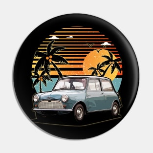 BMC Mini 1959 car sunset Pin