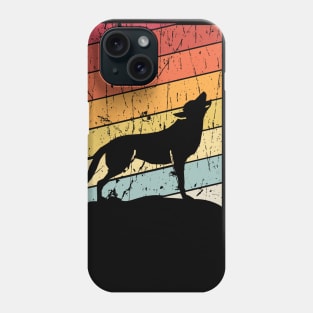 retro wolf howling Phone Case