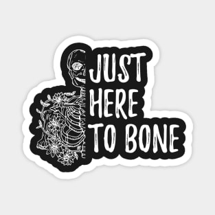 Funny Skeleton Just Here To Bone - Skeleton Belly Dance Halloween - Cute Sarczstic Skeleton Dance Orange Heart Halloween Magnet