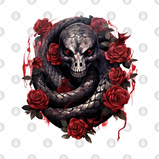 Gothic Rose Snake by Chromatic Fusion Studio