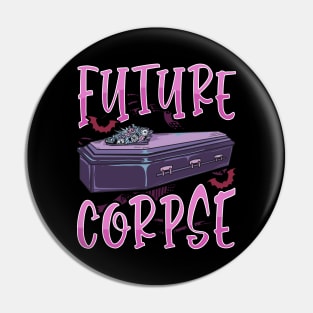 Future Corpse Funny Coffin Pastel Emo Goth Pin