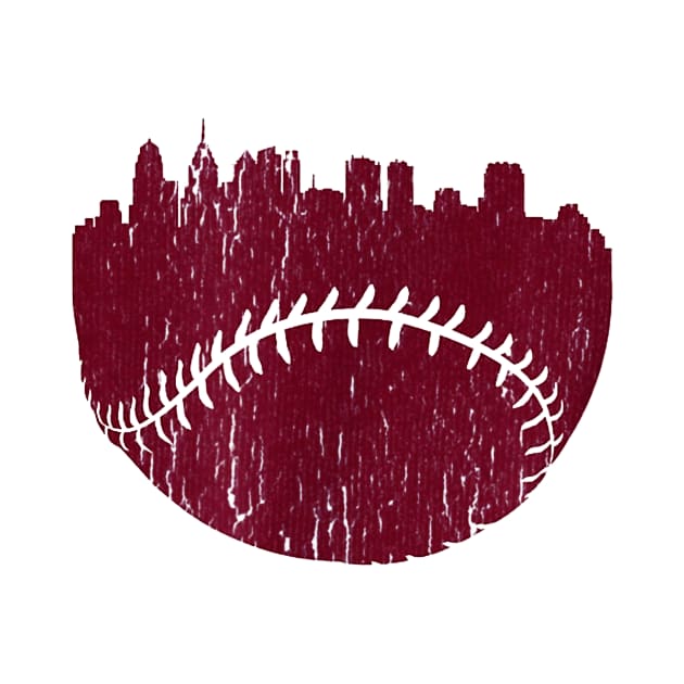 Philadelphia PA Cityscape Baseball Retro by Chicu