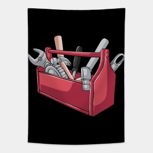 Toolbox Construction Electrician Carpenter Builder Tapestry