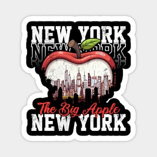 New York The Big Apple Cartoon Cityscape Magnet