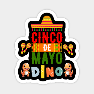 "Let's Fiesta" Cinco de Mayo Dino T-Shirt Magnet