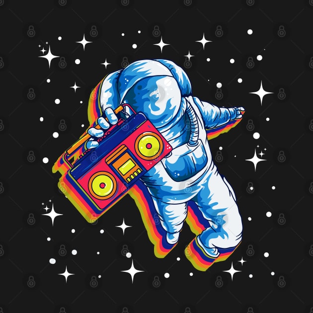 Space Astronaut Boom Box Radio Retro by E