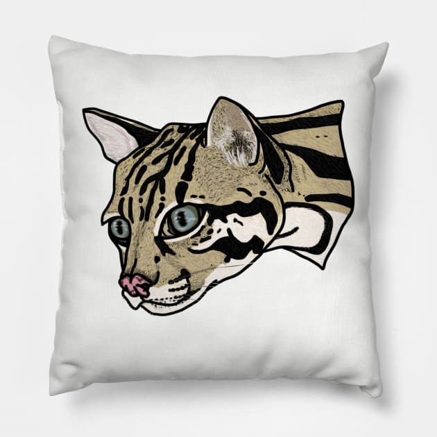 Ocelot Pillow by wrsartist